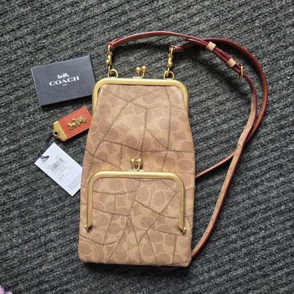 Coach Handbags - COACH DOUBLE FRAME KISSLOCK CROSSBODY WITH SIGNATURE PATCHWORK 69109